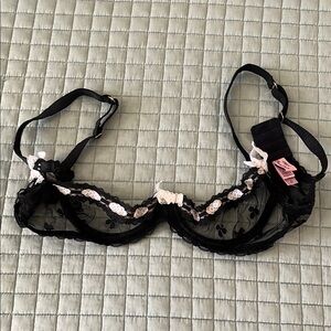 Agent Provocateur Black and White Lace Underwire Half Bra
